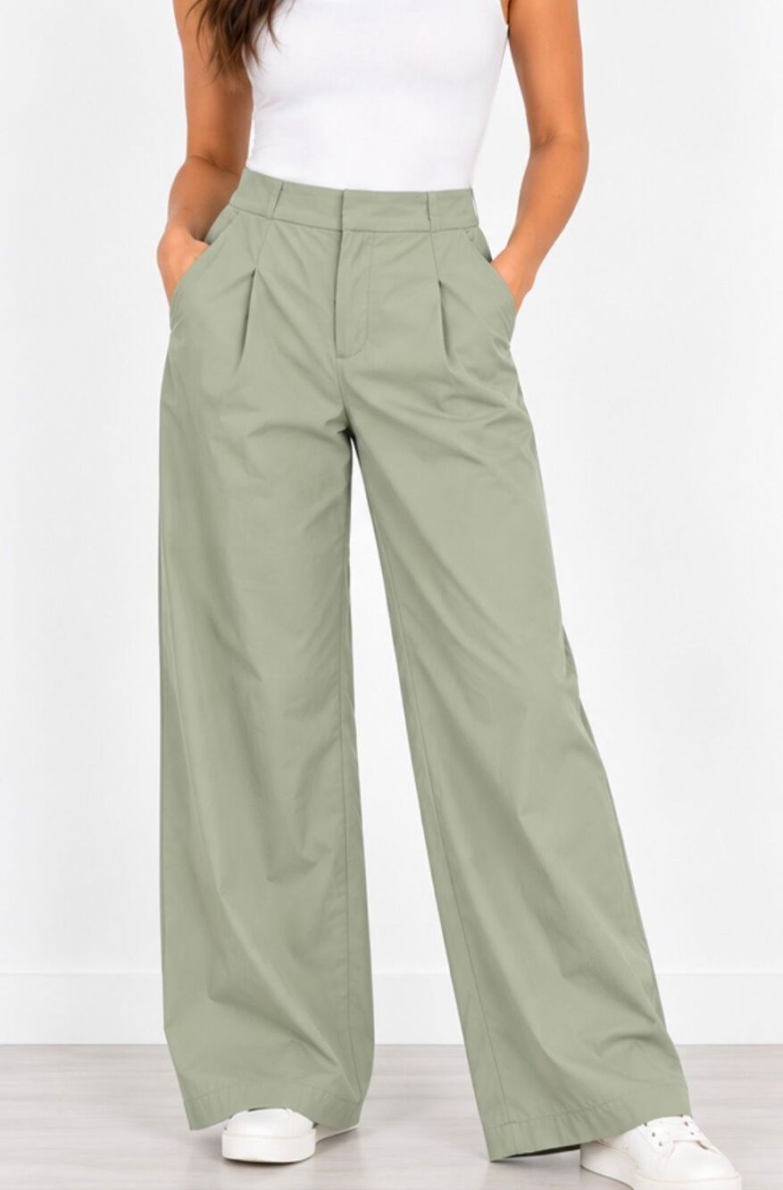 Athleta pinnacle green trouser athletic wide leg pant 4